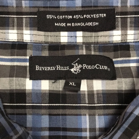 Beverly Hills Polo Club Mens Plaid short sleeve Shirt. Size XL - Picture 5 of 7